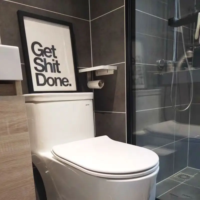 Simple Ins Nordic Get Shit Done Quotes Black White Wall Art Prints Canvas Painting Poster Pictures For Bathroom Room Decoration