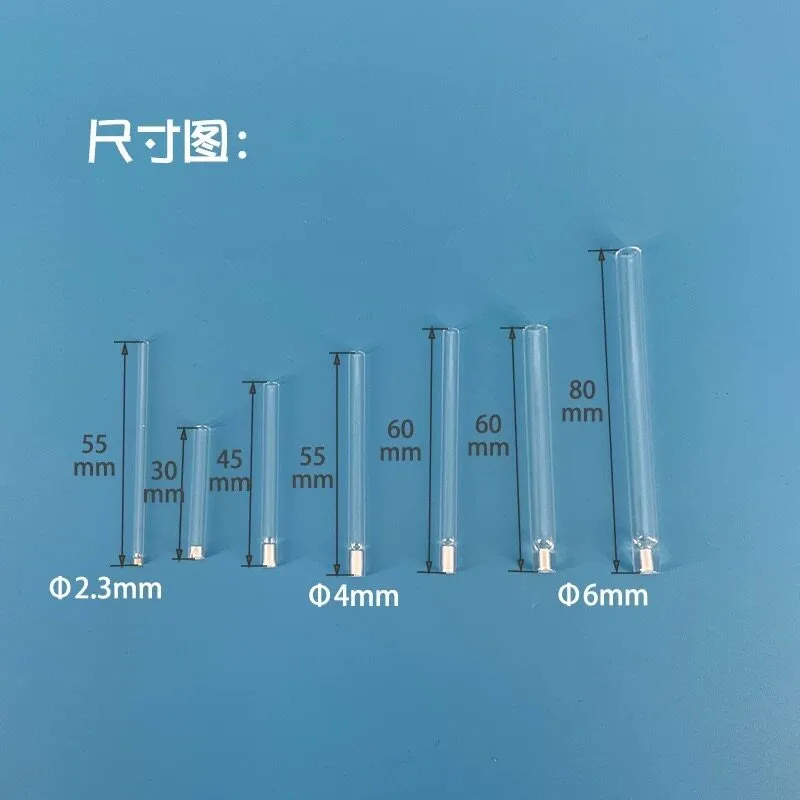 Laboratory 6mm silver chloride reference electrode 4mm glass tube salt bridge with porous ceramic