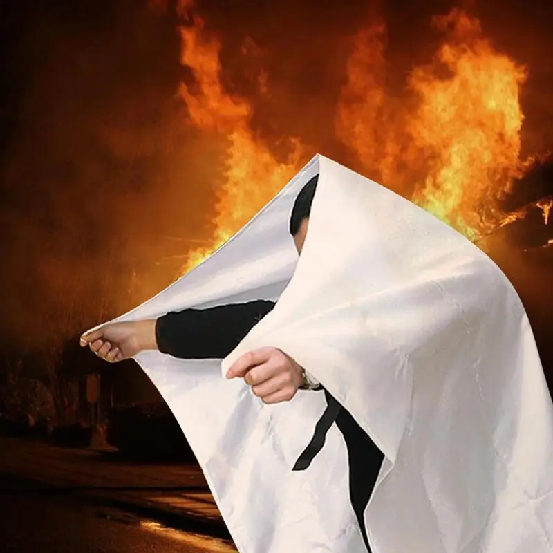 100-150cm Fire Blanket Fiberglass Fire Flame Retardant Emergency Survival Safety Cover Fire Emergency Blanket White Fire Shelter