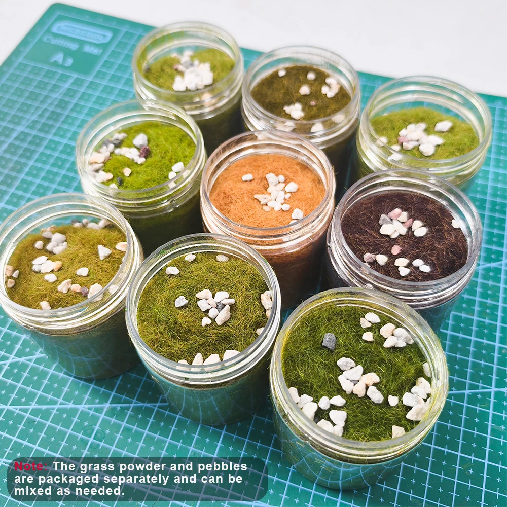 Diy Modeling Static Grass Flock Stone Scenery Basing Material Kit Terrain Kit for Model Railway Fairy Garden Diorama Scenery