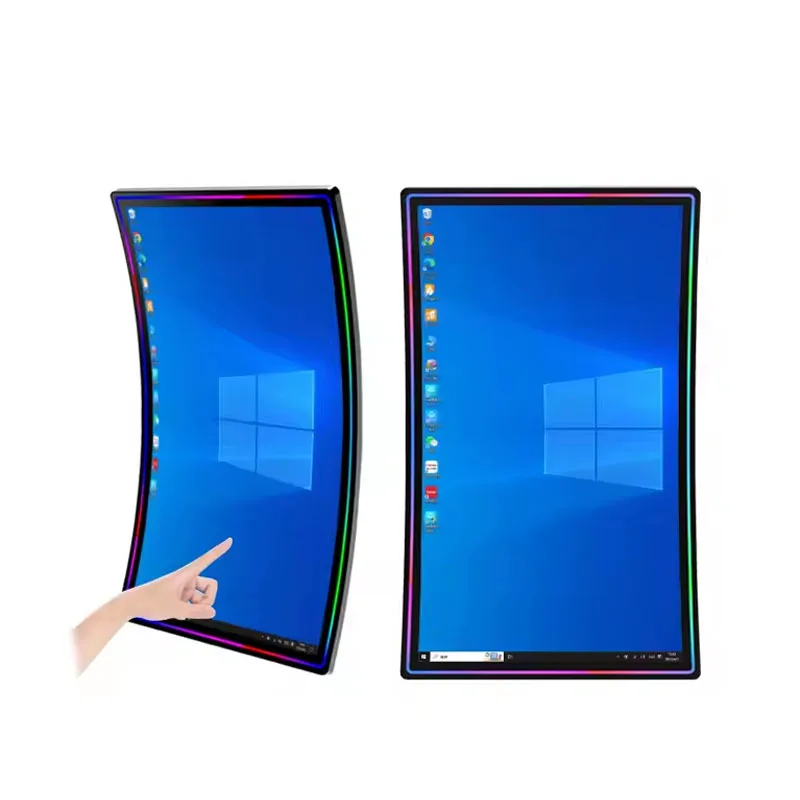 عرض 23.6 32 43 بوصة شاشة منحنية رخيصة لافتات رقمية وعرض لعرض الألعاب