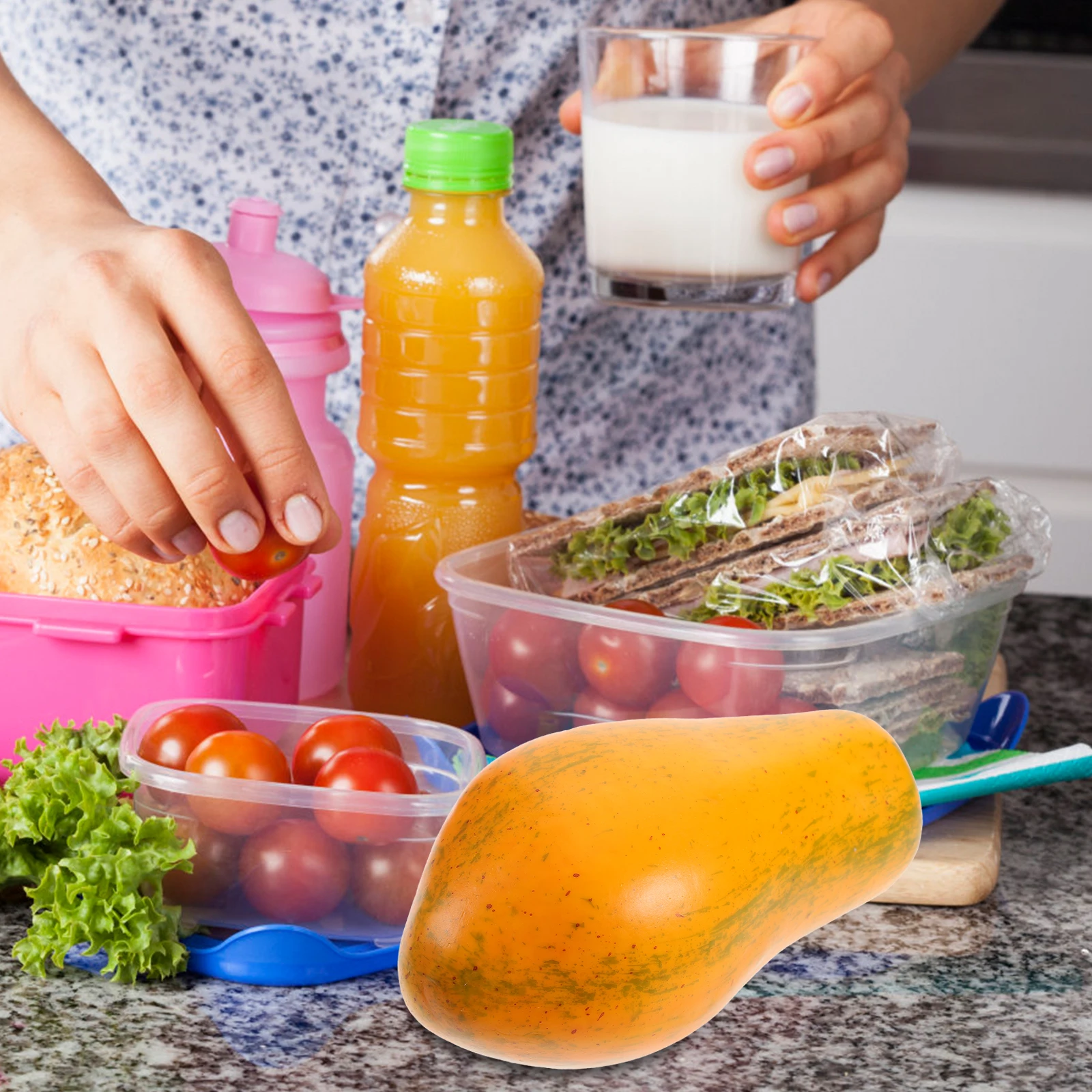 

Simulation Papaya Creative Decorative Artificial Fake Papaya for Home Party Photography Props Kitchen Decoration Bar Display