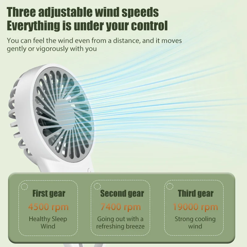 Mini Handheld Fan USB Charging Foldable Desktop Fans Portable Outdoor Fans Low Noise Compact Three Speed Adjustable Small Fan