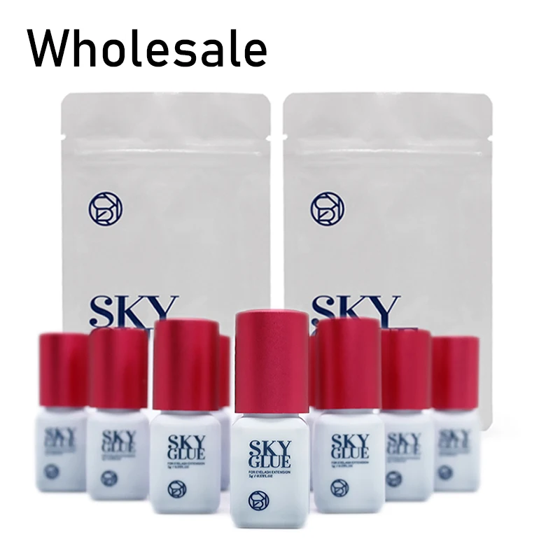 

10 Bottles SKY Glue For Eyelash Extension Korea 5ml Black Red Blue Cap Beauty Health Lava Lash Shop Makeup Tools Adhesive