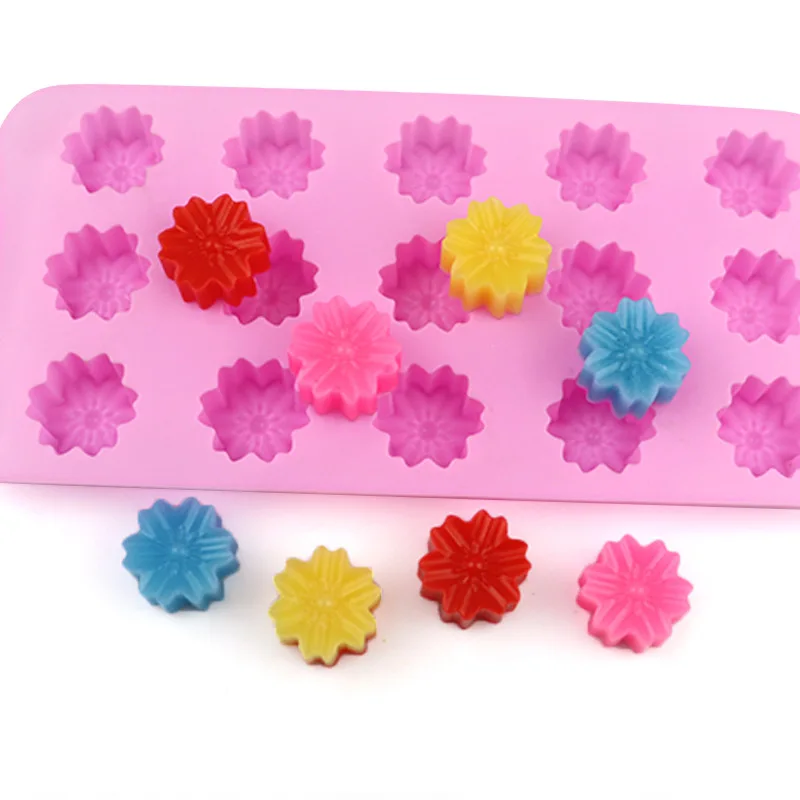 Sakura Flower Chocolate Mold Cherry Blossom Candy Gummy Ice Cube Tray Wax Melts Cupcake Topper Kitchen Baking Accessories Tools