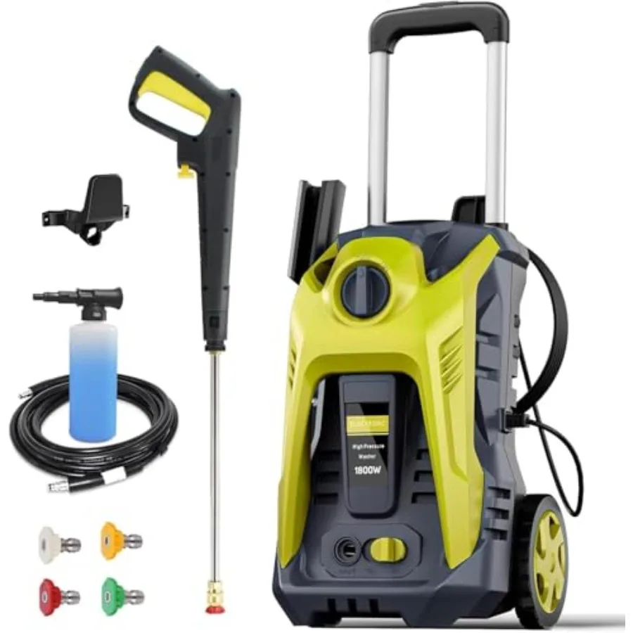 

Pressure Washer Power Washer with 25FT Hose 4 Quick Connect Nozzle Foam Bottle for Car Patio Drive Home Outdoor Cleaning