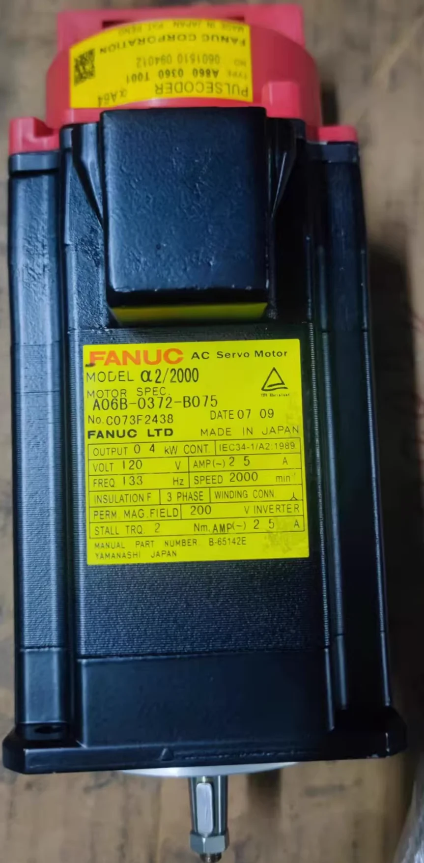 A06B-0372-B075 Used Servo Motor Original Paint，A06B 0372 B075，Fast shipping，The shipment will be arranged after passing the test