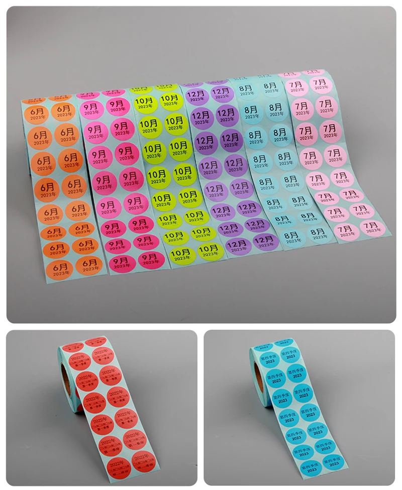 30mm 35mm Colours Circle Thermal Paper Label Waterproof OIl Resistant Barcode Round Sticker