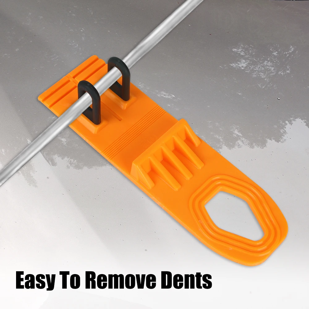 Paintless Dents Removal Tool Bodywork Repair Kit Car Dent Puller With 2 Pcs Glue Pulling Tabs Manual Expander Orange Color