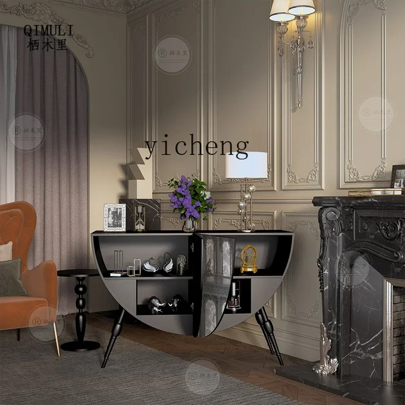 GZ-i6.3 French retro style entry foyer aisle decorative cabinet household solid wood porch cabinet living room sofa side locker