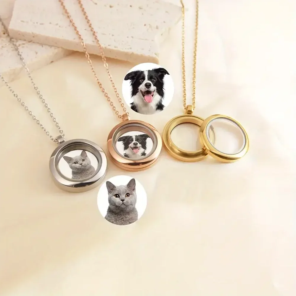 

Custom Pet Fur Locket Urn Necklace For Ashes With Photo Portrait Cremation Jewelry Stainless Steel Memorial Keepsake Pendant