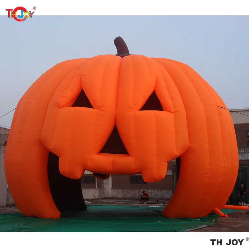 Devil Smile 6m Giant Inflatable Pumpkin Tent Artificial Pumpkins Arch Tunnel For Halloween Decoration Outdoor Event