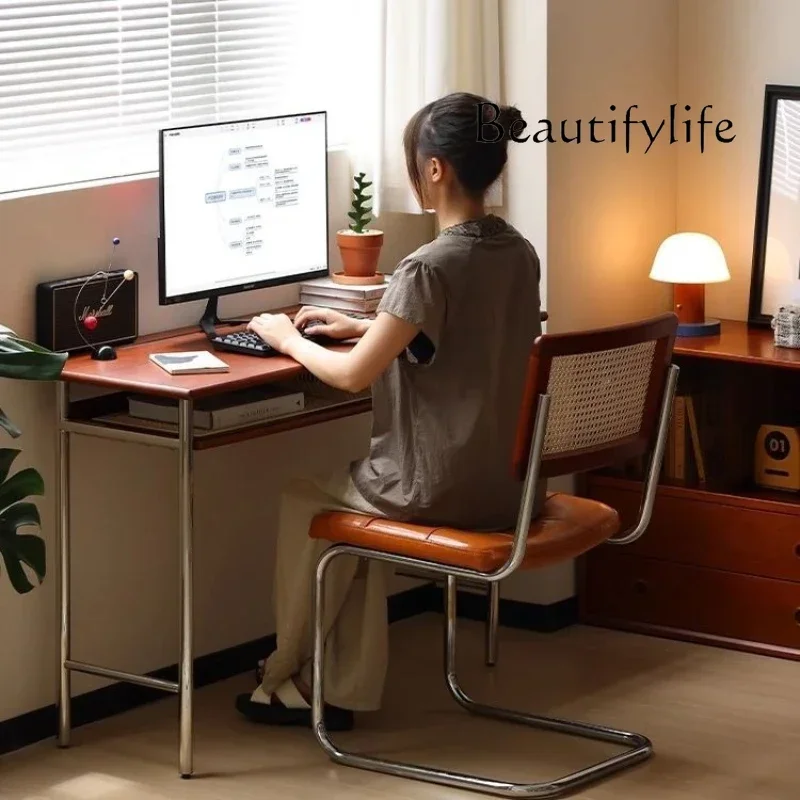 

N44 mM Modern Office Desk Designer Retro Home Office Computer Desk with Storage Cabinet Multifunction Home Furniture Dining Tabl