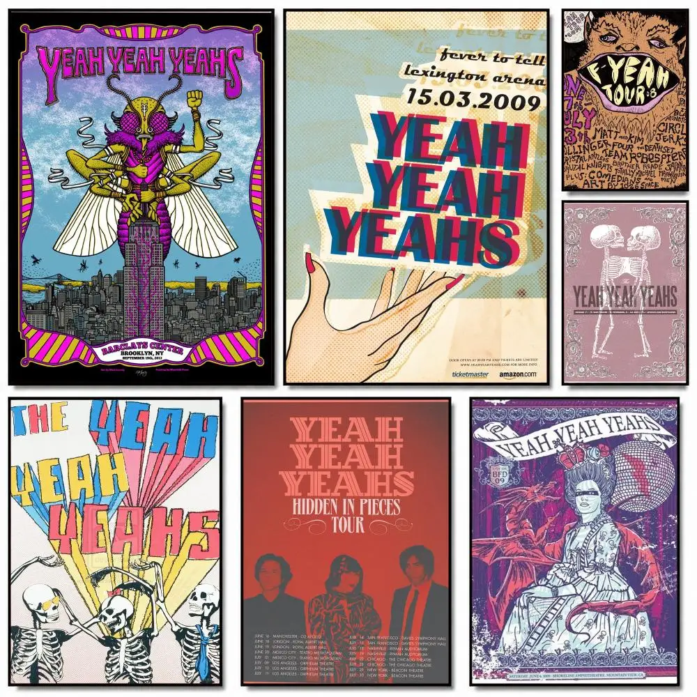 band Y-Yeah Yeah Yeahs-S Poster Removable Wall Sticker for Home Cafe Bar Office Interior Decor