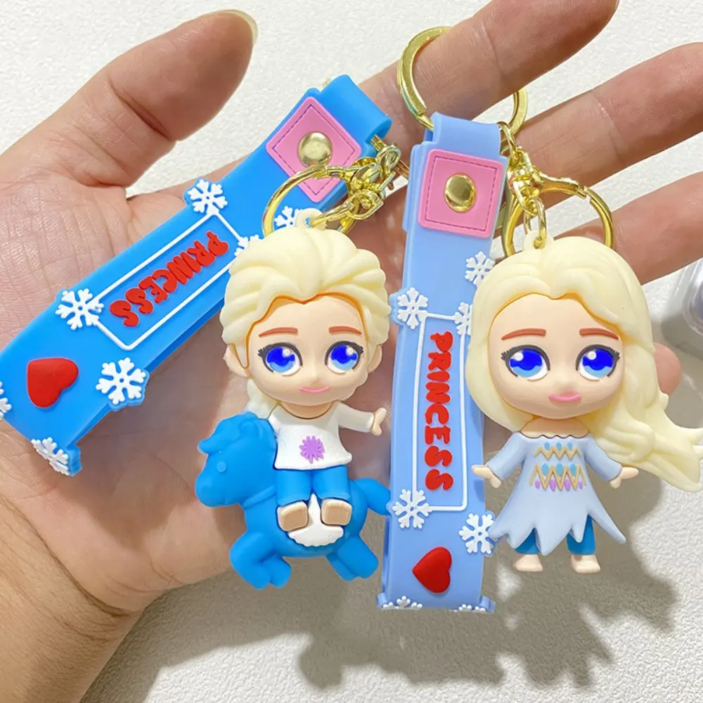 Disney Frozen Keychains Elsa Anna Anime Kristoff Olaf Key Ring Collection Doll Bag Car Keychain Christmas Birthday Gifts