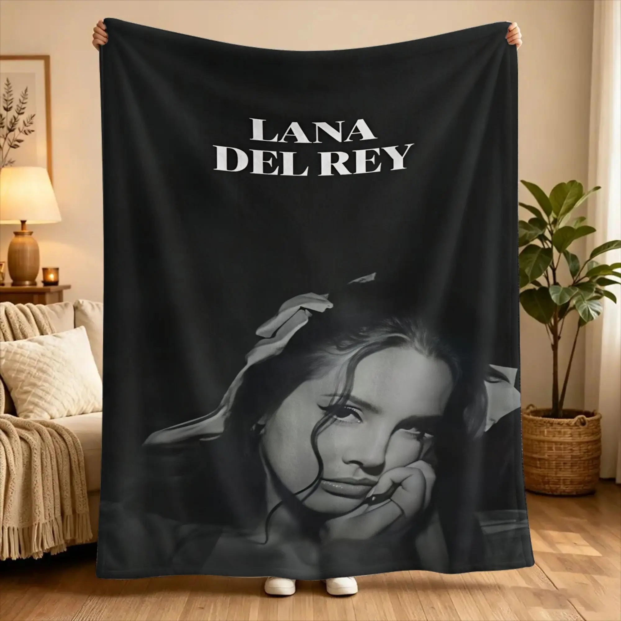 Lana Del Rey Singer Lizzy Grant  Blankets  Picnic Flannel Throw Blanket For Couch Chair Warm Soft Custom DIY Quality Bedspread