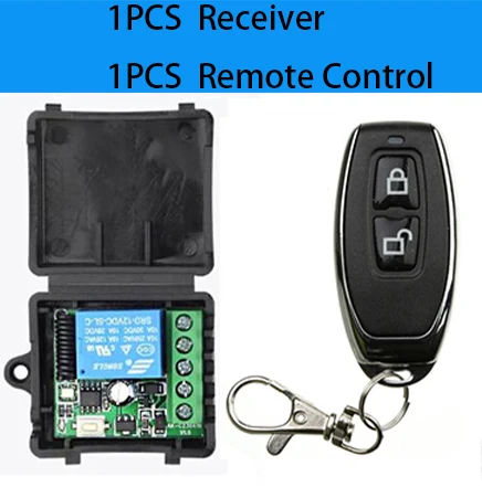 Modul Penerima Relay 1CH 10A DC 12V dan Pengontrol Kunci Elektronik RF Transmitter dengan Remote Kontrol Nirkabel Universal 433 Mhz