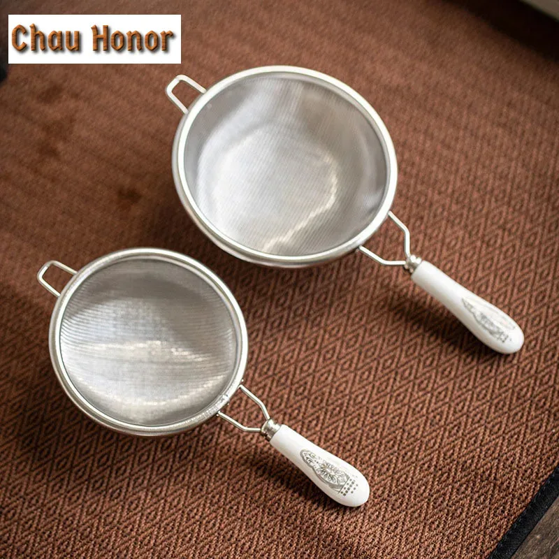 Japanese 304 Stainless Steel Tea Drain Tea Filter Metal Tea Funnel Filter Screen Buddha Tea Partition Kung Fu Teaset Accessories