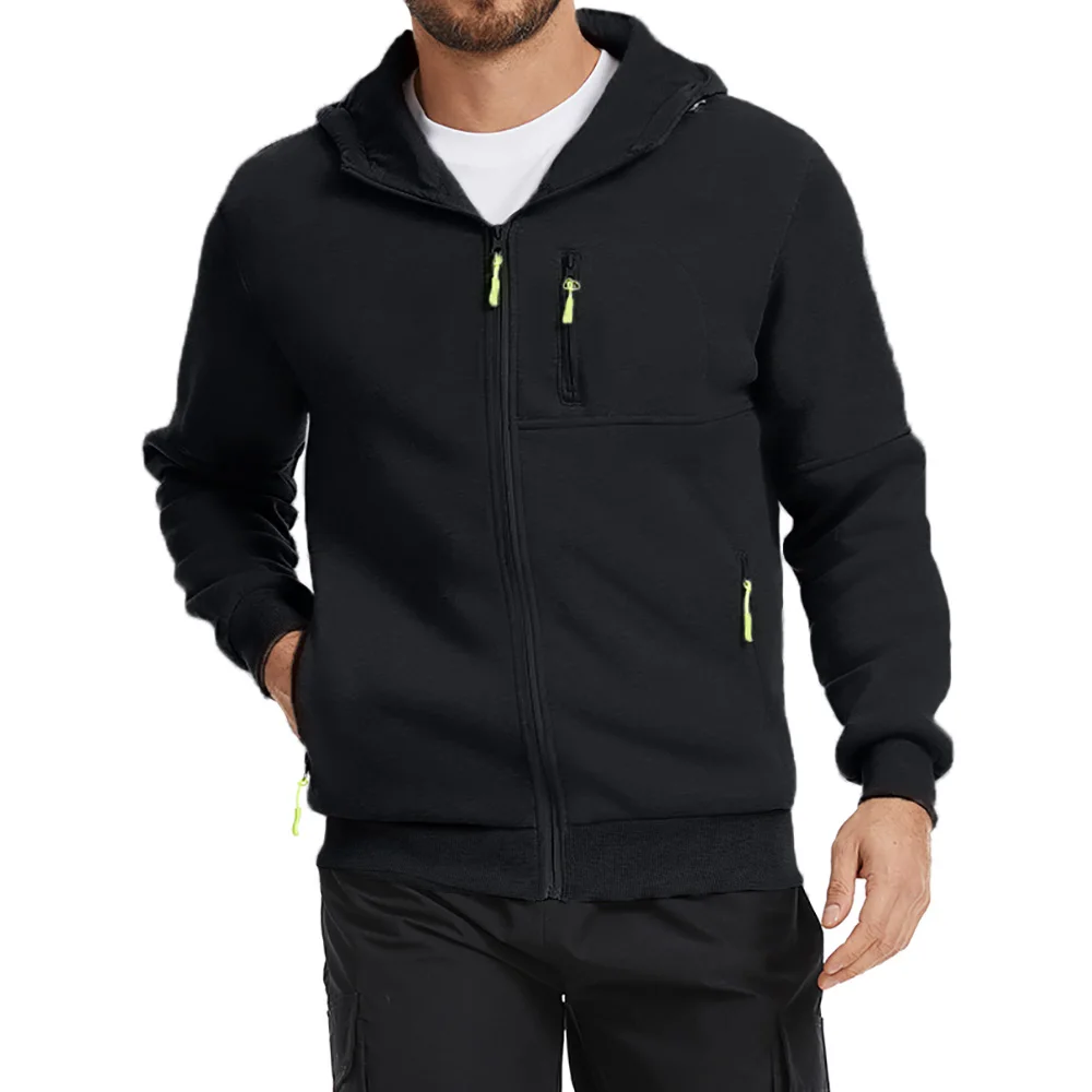 

Мужская толстовка с капюшоном, однотонная, приталенная, стильная, на молнии, удобная верхняя одежда, повседневная мужская модная куртка-свитшот