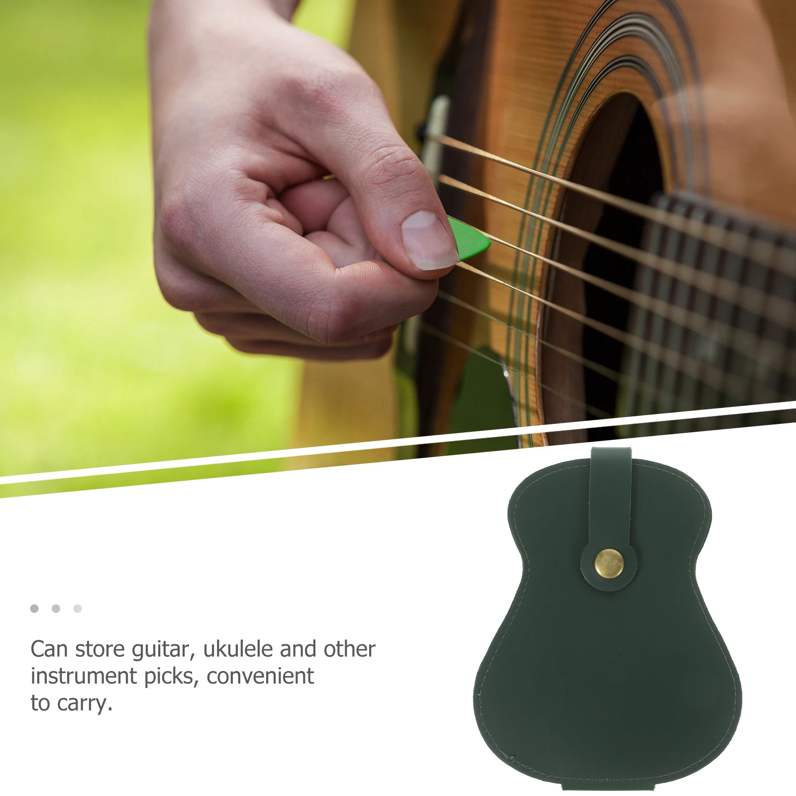 

Foldable Guitar Picks Storage Bag Multi-Functional Pick Holder for Acoustic Bass Ukulele Accessories Container Durable PU