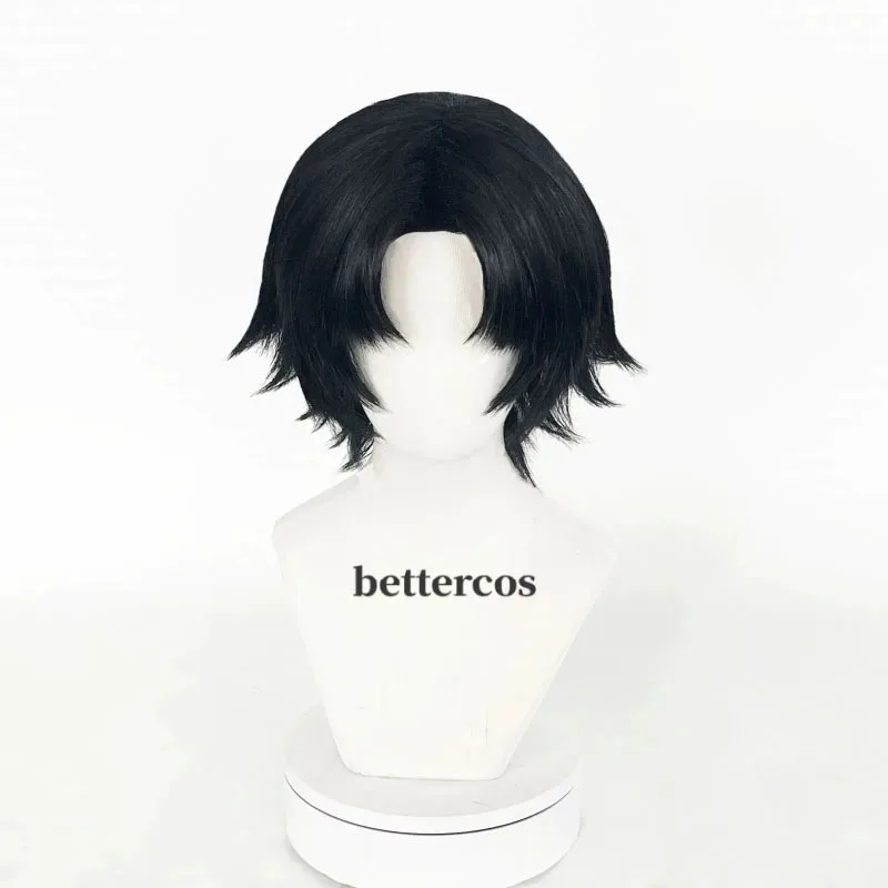 Permen 2025Chrollo Lucilfer Cosplay Amine ×HUNTER 30Cm Wig Hitam Rambut Sintetis Tahan Panas Wig Pesta Halloween +