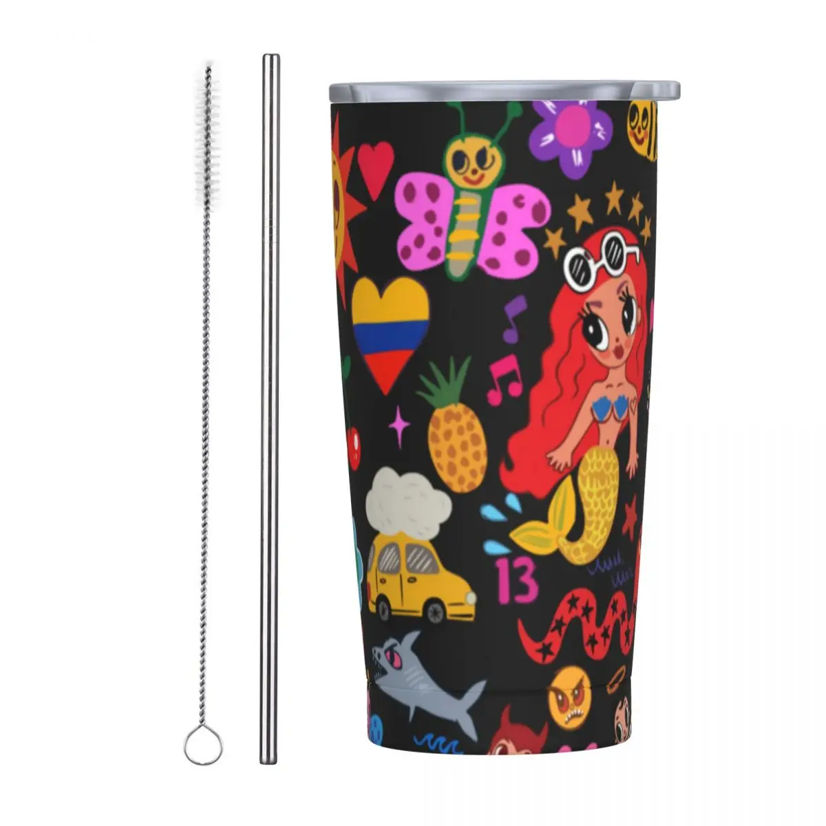 Stainless Steel Tumbler Sirenita K-Karol G Manana Sera Bonito Mugs Cup Singer Travel Cold and Hot Water Bottle Thermal Cups