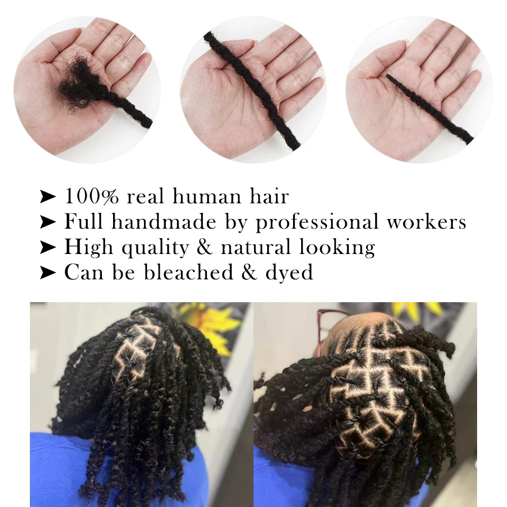 Orientfashion Textured Coiled Tips Curly Ends Locs Human Hair Natural Black Can Be Colored Extensions Small Size Soft Dreadlocks