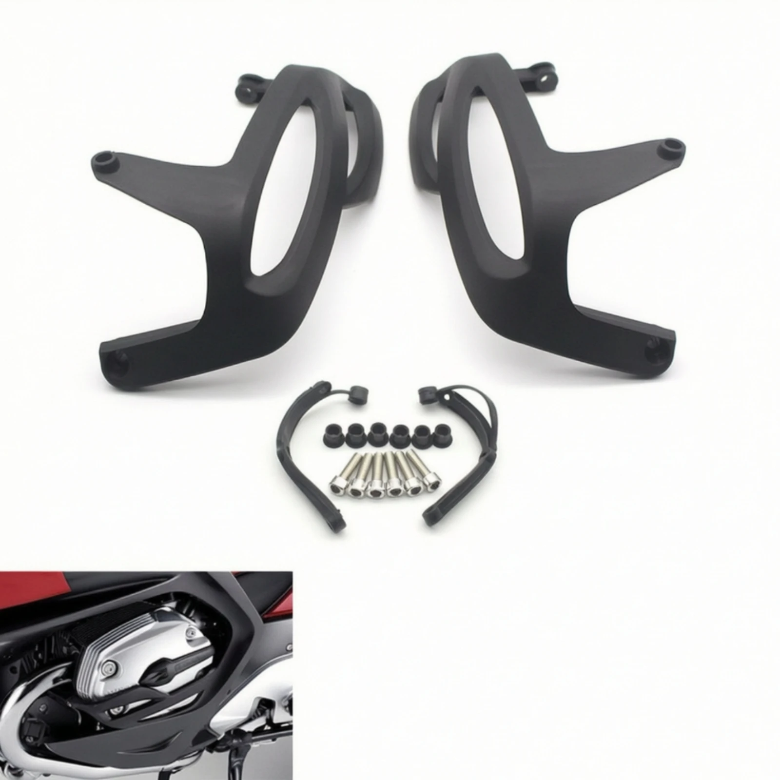 Cylinder Head Protector Sleek Motorcycle Engine Guard Engine Protector Heavy-Duty Defensive Cover Powder-Coated