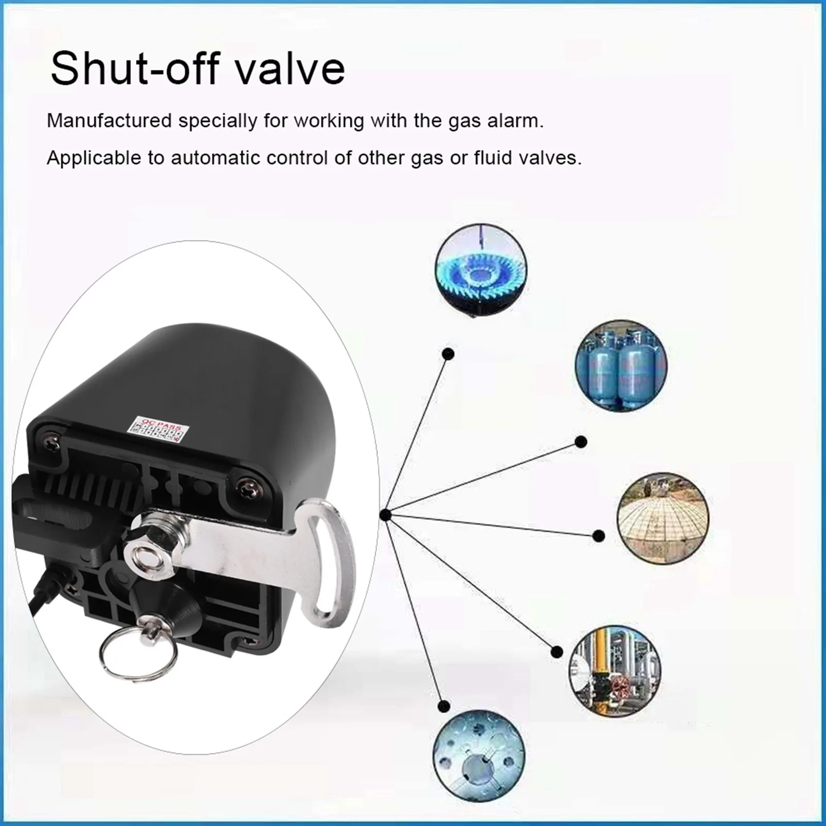 A53Q-Dc8v-Dc16v التلقائي مناور اغلاق صمام ل إنذار اغلاق خط أنابيب المياه الغاز جهاز الأمن للمطبخ والحمام