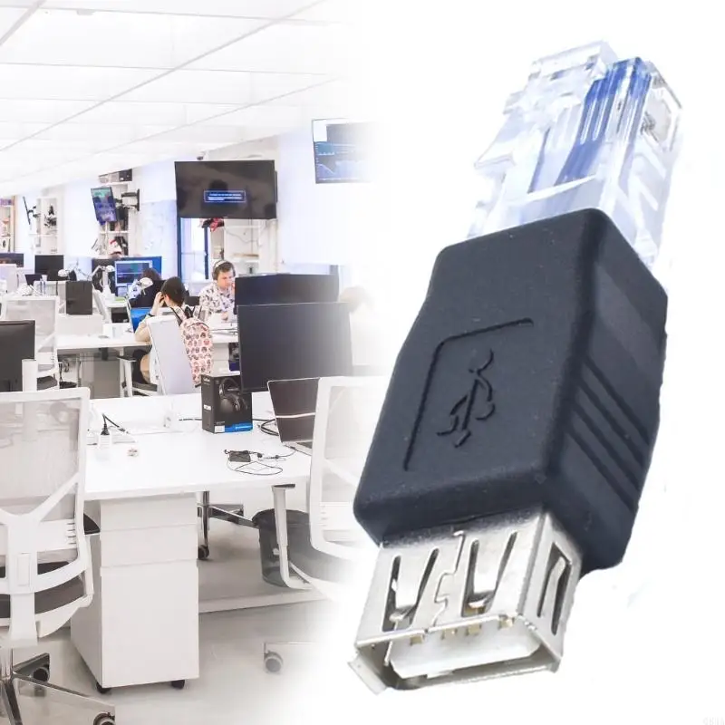 Q84A USB ke Konektor RJ45 untuk Modem ADSL, Kamera Router dengan Fungsi Jaringan