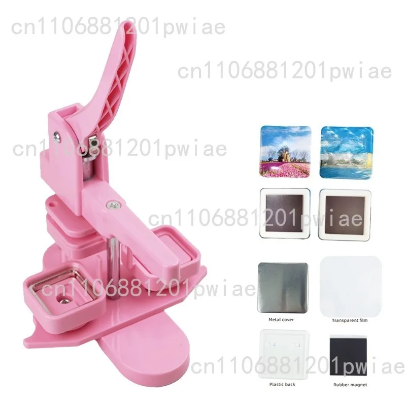 50 * 50mm 2 * 2 inch square refrigerator sticker button maker badge maker kit, including 100 sets of magnet material