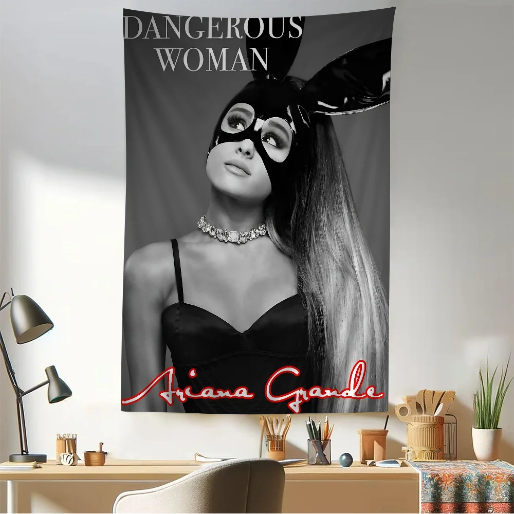 Music Art Poster Ariana Grande Printed Large Wall Tapestry Art Science Fiction Room Home Decor Decor Blanket