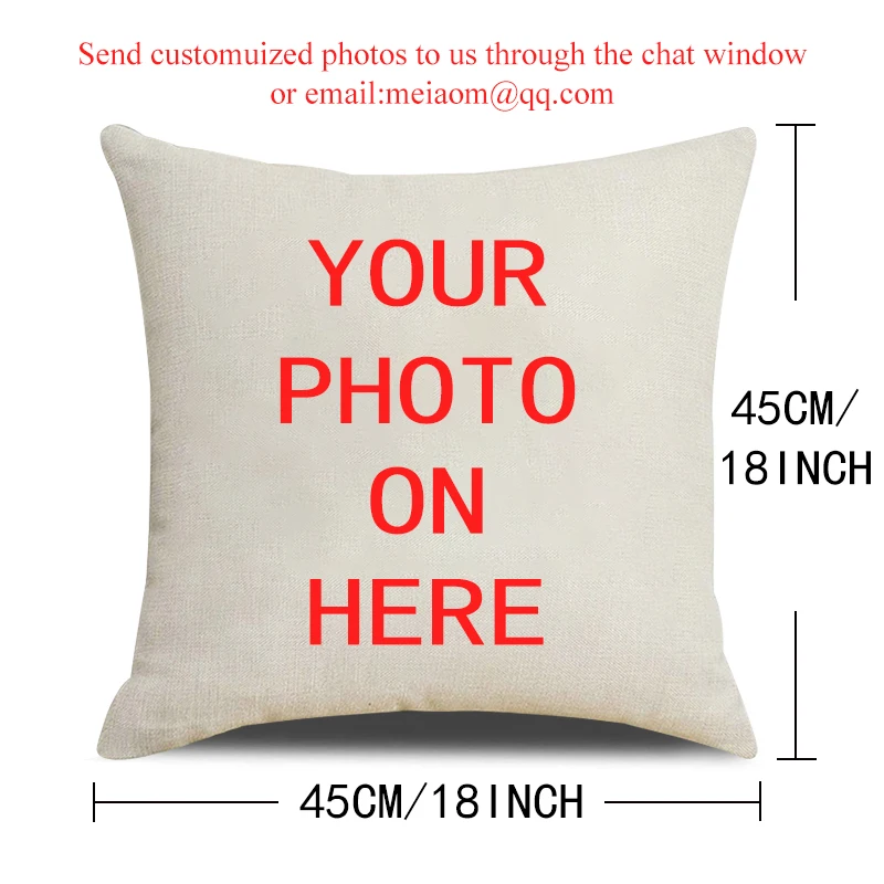 Custom Photos Cushion Covers DIY Logo Personalized Pillowcase Family Photos Printing Pillow Cover Baby Kids Wedding Pets Photos