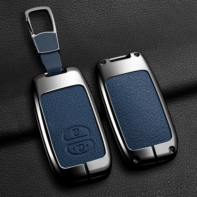 Zinklegierung Leder Autoschlüssel-Abdeckung, Für Toyota Camry Prius Land Cruiser Prado150 Crown Lexus LC 200, Geschützter Schlüsselanhänger, Zubehör – Detail 13