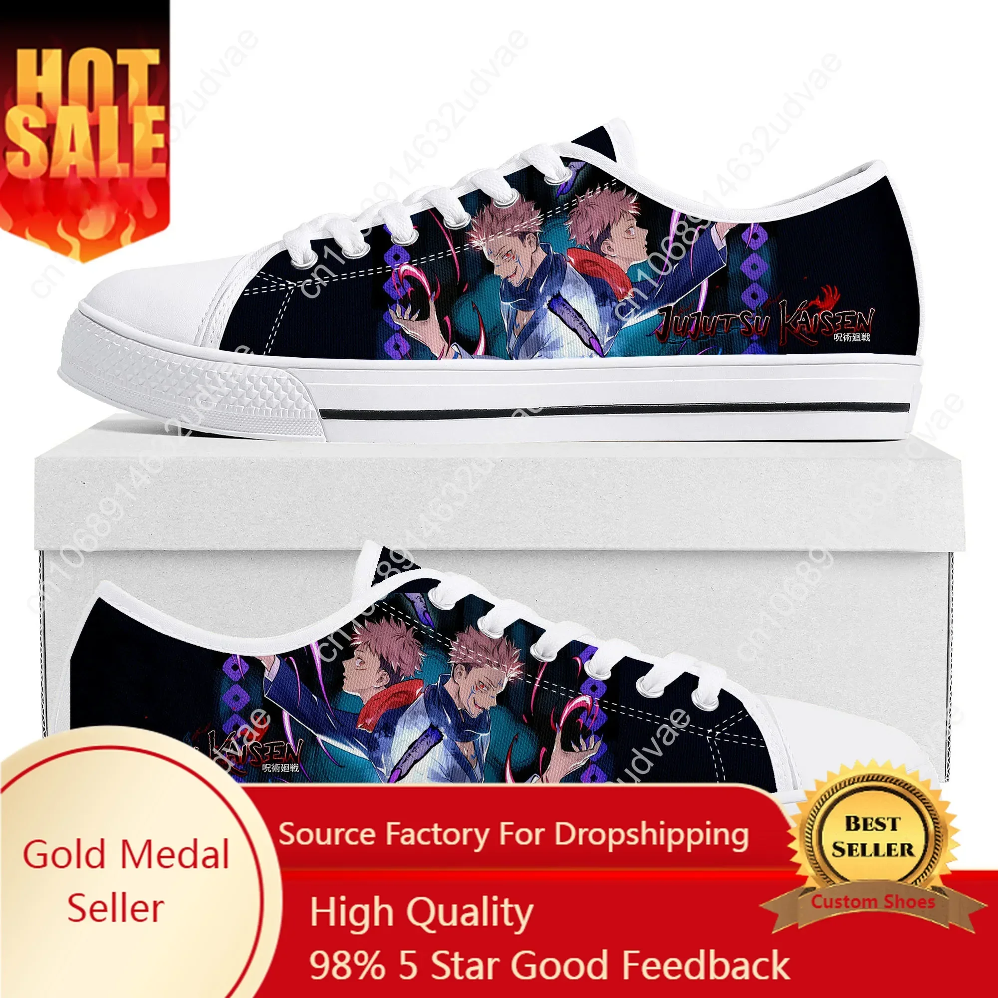 

Jujutsu Kaisen Itadori Yuji Low Top Sneakers High Quality Mens Womens Teenager Canvas Sneaker Couple Casual Shoes Custom Shoe