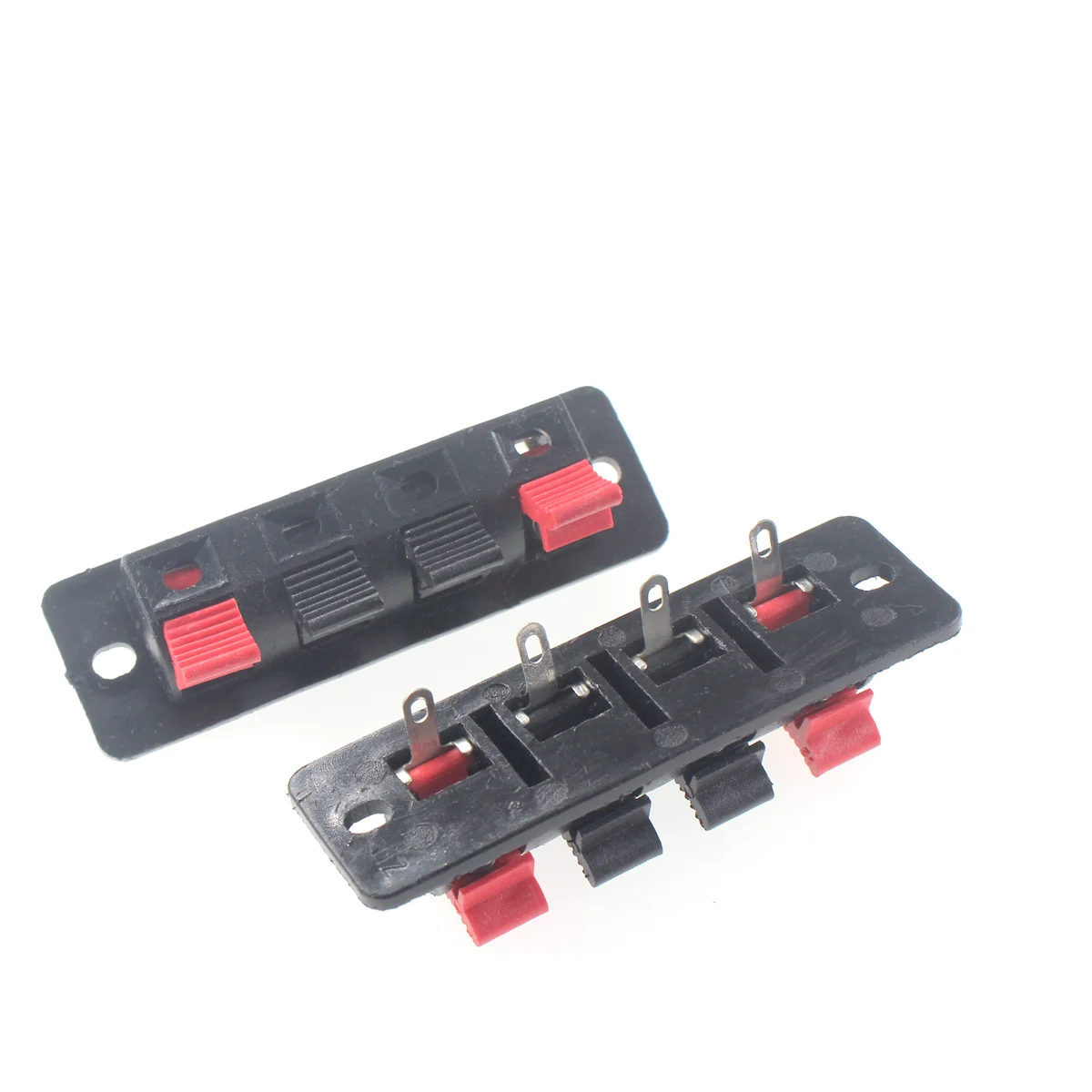 10PCS 2/4 Positions Push-in Jack Spring Load Audio Speaker Terminals Connector Single Row Speaker Cable Testing Clip