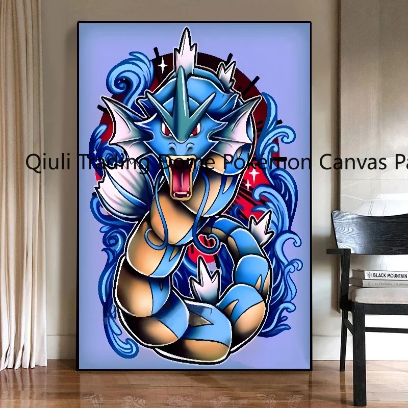 Pokemon Classic Anime Eevee Blastoise Rayquaza HD Poster Mural Decoration Cartoon Wall Art Water Colours Canvas Painting Gift