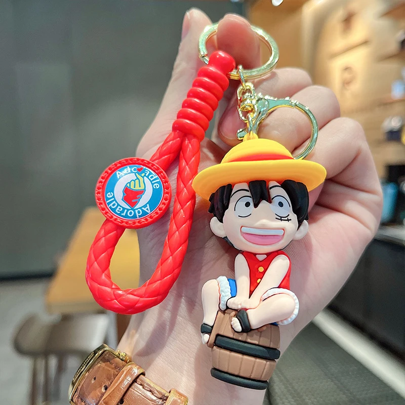 Miniso  New One Piece Keychain Luffy Nami Yamaji Solon Keychain Dragon Ball Doll Men'S And Women'S Pendant Pendant