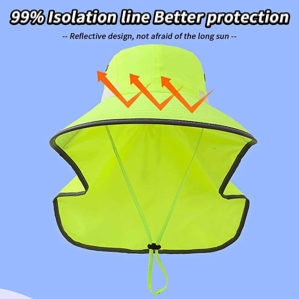 Women Men Fishing Hats Breathable Hat With Wide Brim Ponytail Quick-drying Reflective Design Summer Hat For Outdoor Fishing