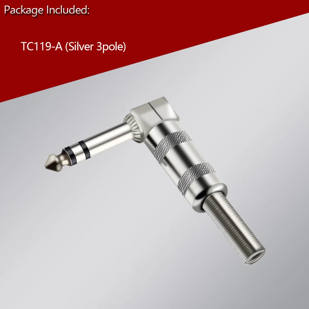 2 Stuks 6.35 Mm Mono/Stereo 1/4 "Haakse Stekkers 6 Hoeken Met Lente Stekker Connector jack Plug Voor Elektrische Gitaar Pedaal
