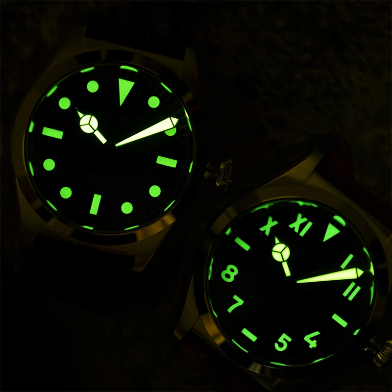 Homage Bubbleback Retro Baltany Wristwatches Sapphire 200M Waterproof Leather 316L Stainless Steel Vintage Automatic Watches