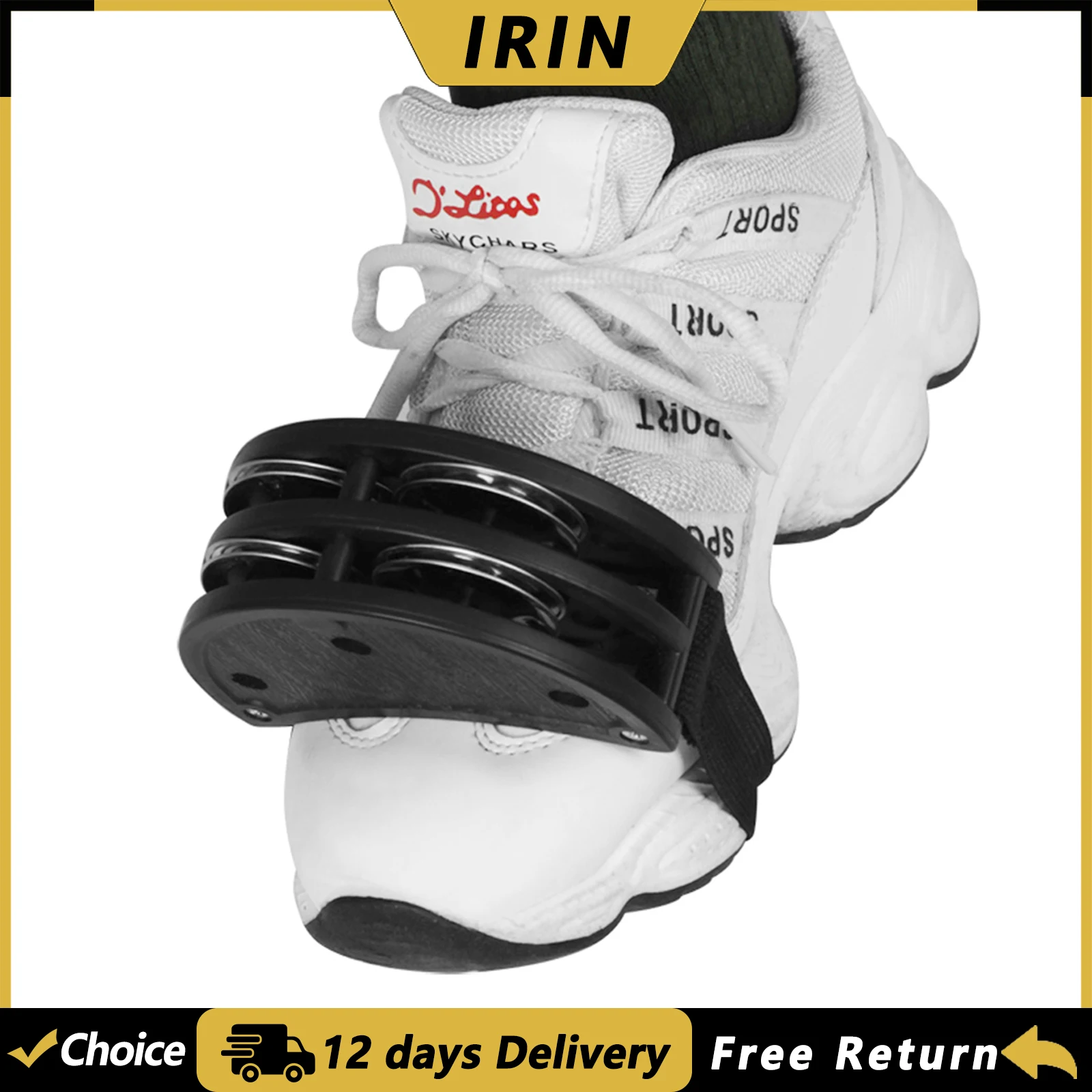 IRIN Foot Bell Cajon Box Drum Guitar Companion Jingle Tambourine Double Layered Foot Bell Rhythm Percussion Instrument