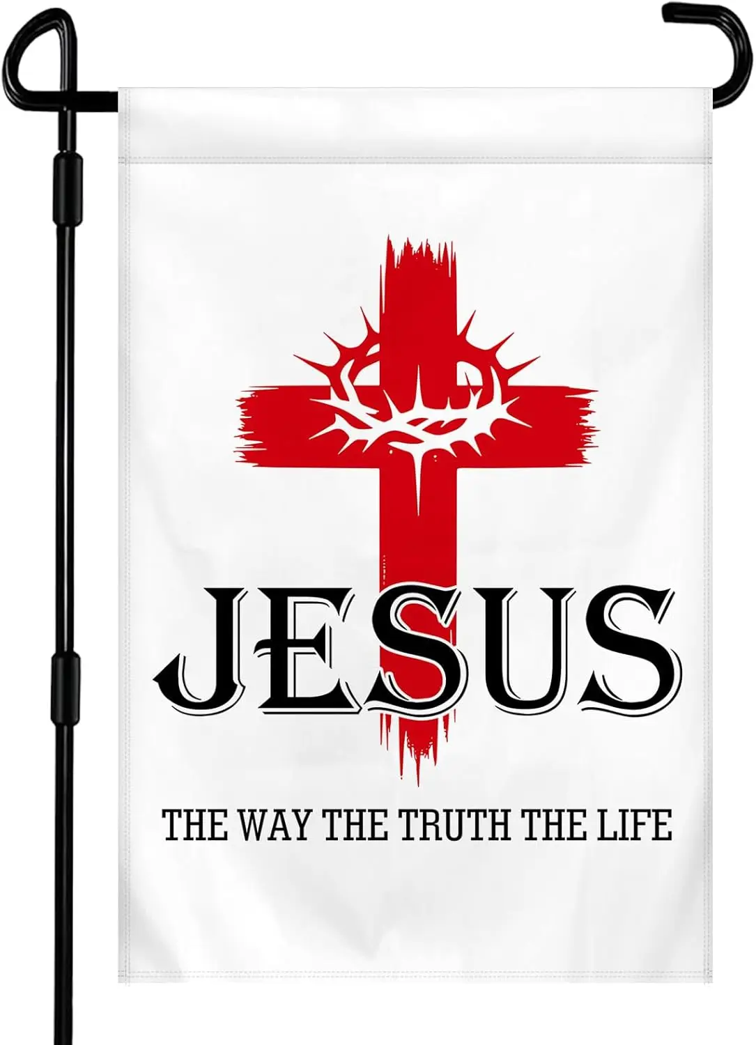 Jesus The Way The Truth The Life Garden Flag 12x18 Inch Double Sided Faith Over Fear Christian Garden Flags for Porch, Patio hhz