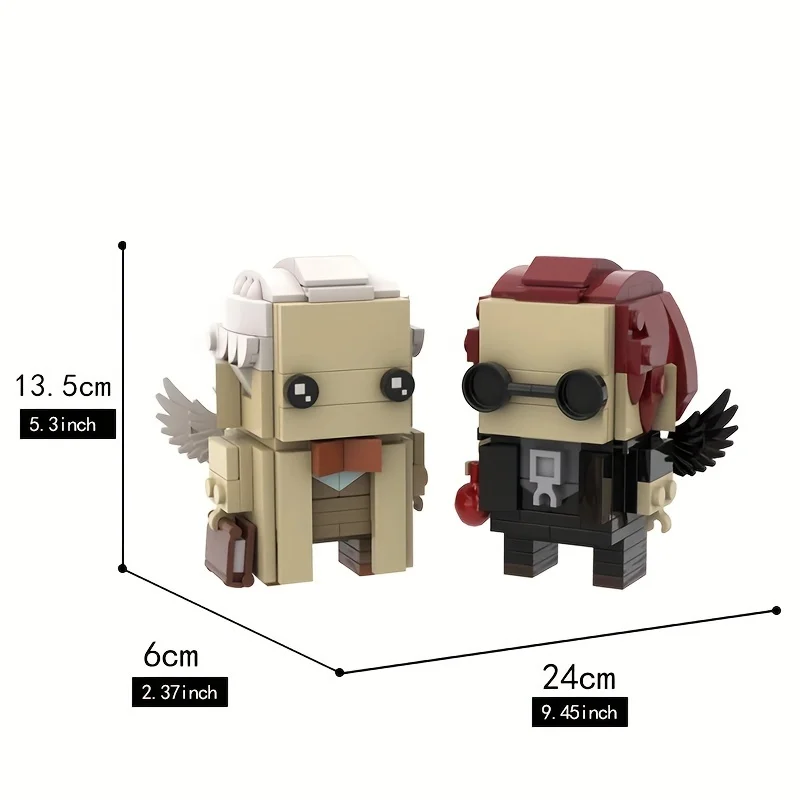 شخصيات عمل لبنات البناء Brickheadz ، بشائع جيدة ، ملائكة ، أزيرافيل ، شياطين ، كراولي ، فيلم ، شخصية كوميدية ، ألعاب ، هدايا