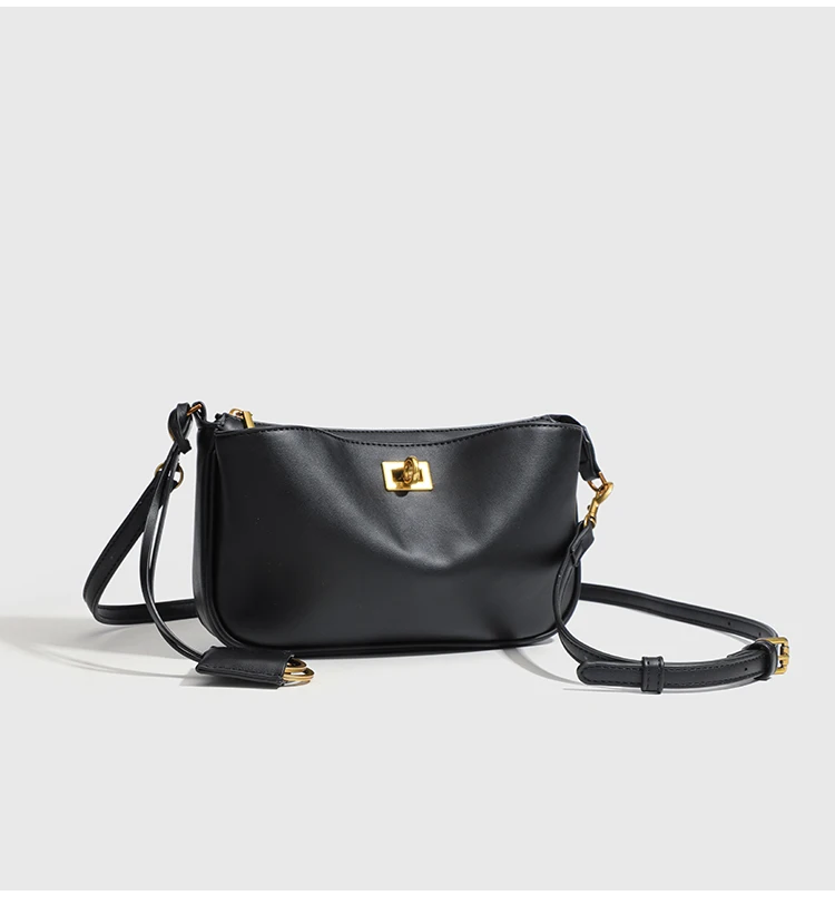 Luxuriöse Damen-Schultertasche aus Spaltleder - Klassische Paris Tote-Handtasche, Einfache Umhängetasche mit Metallschnalle – Detail 11