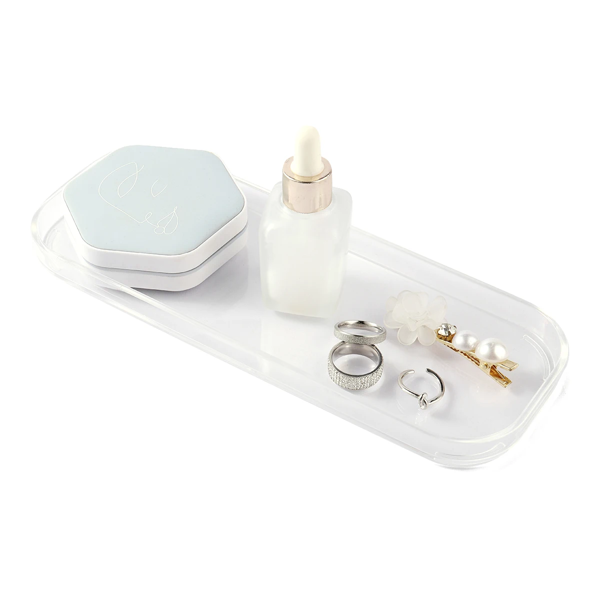 3Pcs Qtip Holder Dispenser, Apothecary Jars with Lids, Clear Acrylic Bathroom Jars 0rganizer, Cotton Swab Storage Dispenser