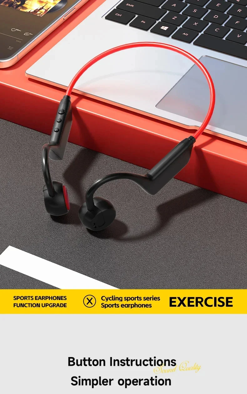 Bone Conduction Headphones IPX8 Bluetooth 5.4 Waterproof Wireless Sports Headset with Mic for Swimming Running Fitness Gym 2026