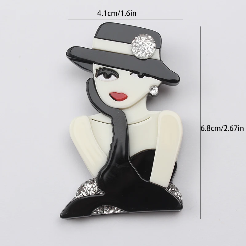 Luxury Girls Fashion Brooch Women\'s Acrylic Clothing Bag Badge Pins Accessories