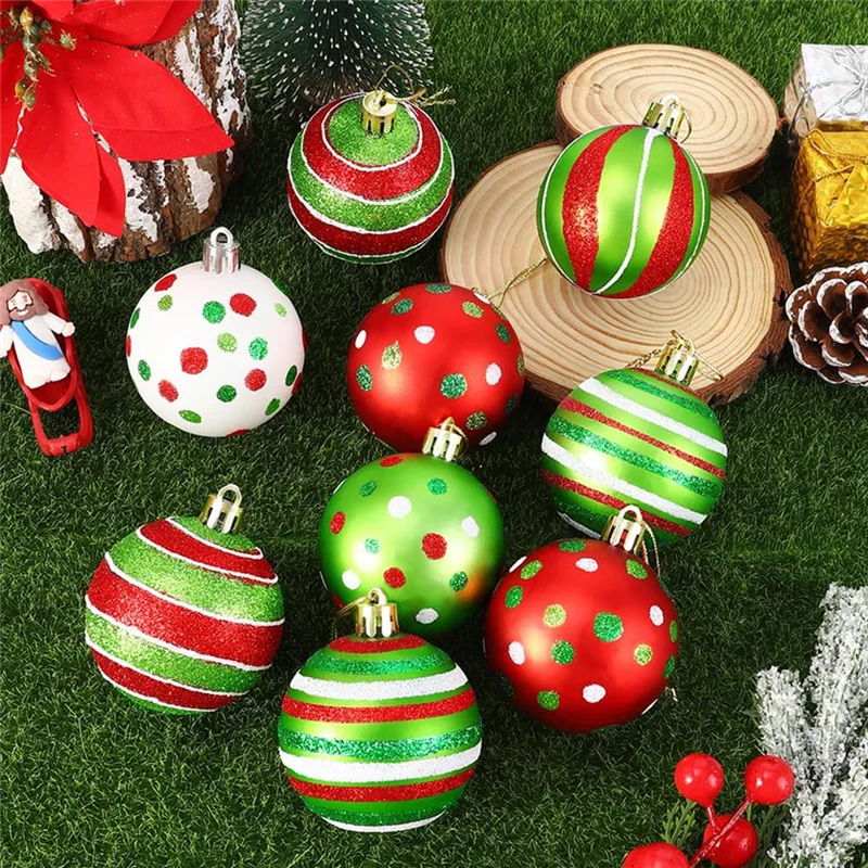 ABRB-18Pcs bolas de natal ornamento 2.4 Polegada brilhante pendurado bolas de natal para decoração de árvore, para casa interior decoração do feriado