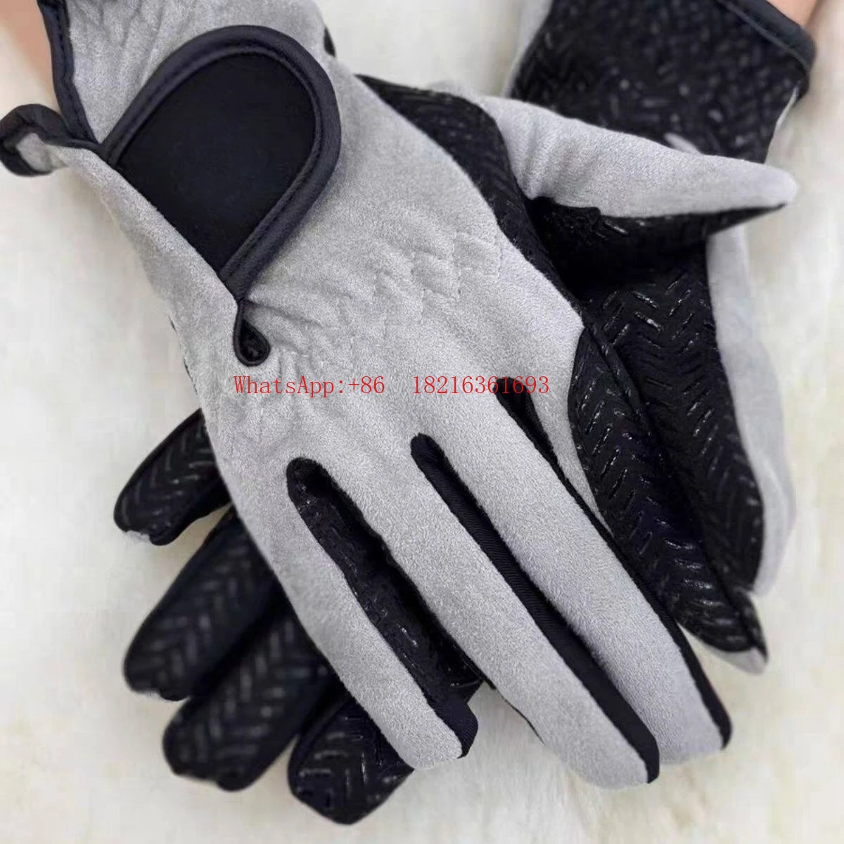 Adult male and female fingers suede riding breathable non-slip accessories gloves